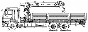 Бортовой автомобиль 6586-322-01 с КМУ PALFINGER INMAN IT-150 на шасси КАМАЗ-65117