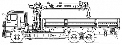 Бортовой автомобиль 6586-322-01 с КМУ PALFINGER INMAN IT-150 на шасси КАМАЗ-65117