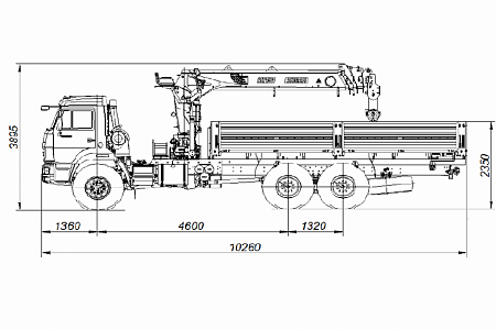 Бортовой автомобиль 65861-322-23 с КМУ PALFINGER INMAN IT 150 на шасси КАМАЗ-43118