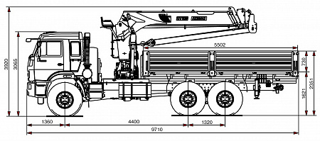 Бортовой автомобиль 65861-320-05 с КМУ PALFINGER INMAN IT-180 на шасси КАМАЗ-43118