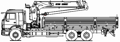 Бортовой автомобиль 6586-320-01 с КМУ PALFINGER INMAN IT-180 на шасси КАМАЗ-65117
