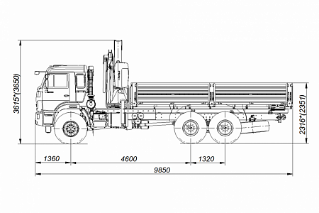 Бортовой автомобиль 65861-402-06 с КМУ FASSI F215A.0.22 на шасси КАМАЗ-43118