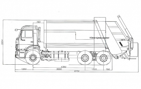 Мусоровоз с задней загрузкой МКЗ 7017 К3 (784601) HM-18